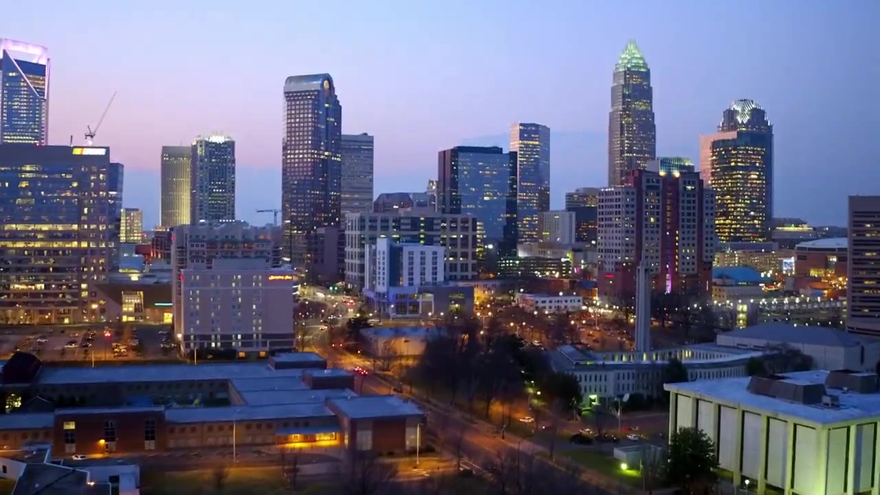 Charlotte skyline at night