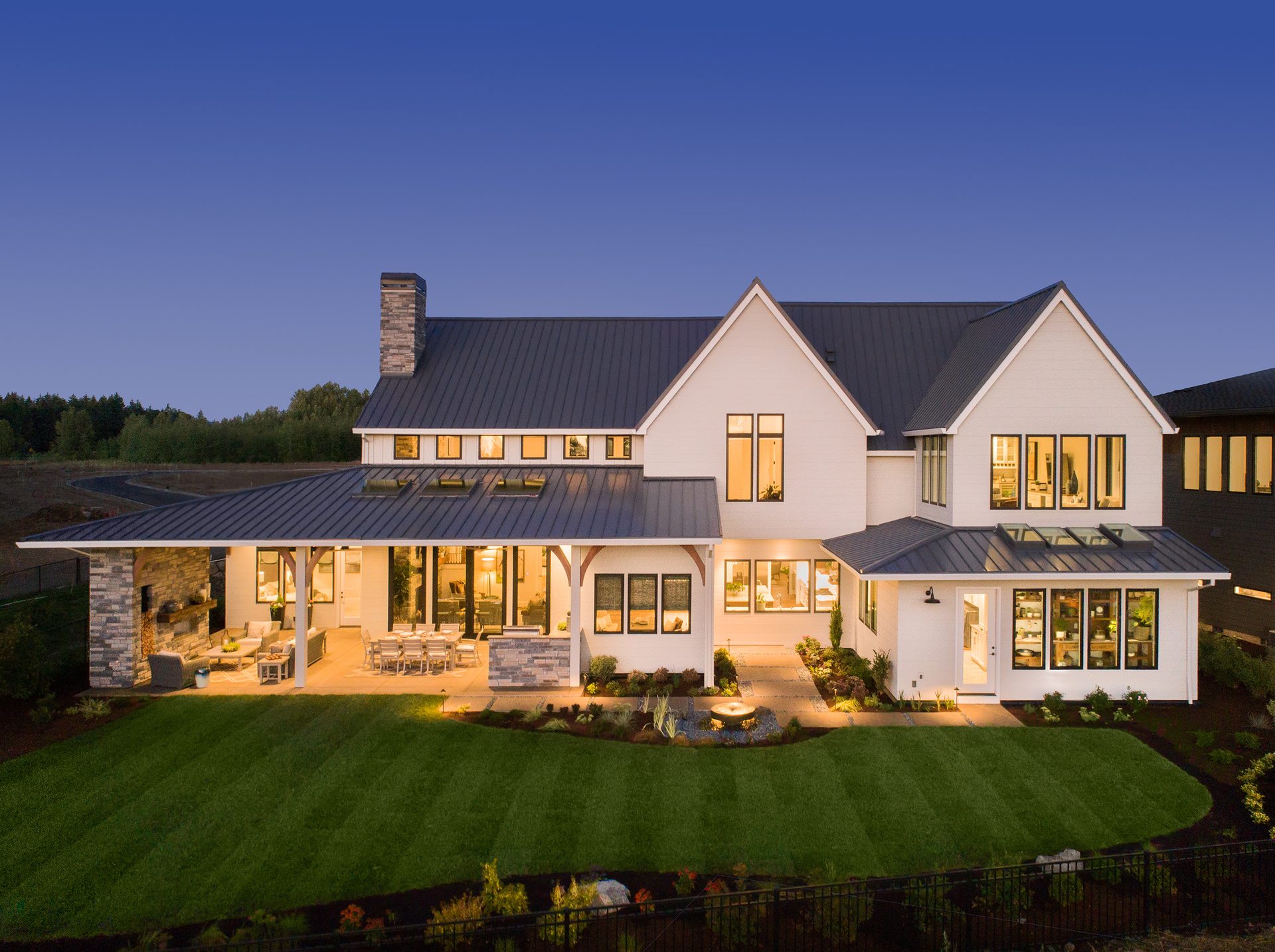 Carolina home at dusk